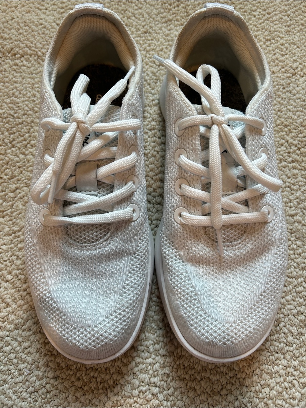 All Birds White Knit Lace-Up Sneakers, size 9
